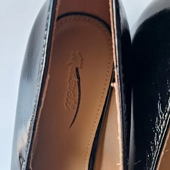 NWOB Madewell Greta Leather Square Toe Mary Jane Pumps True Black Womens Size 8 - Picture 11 of 15
